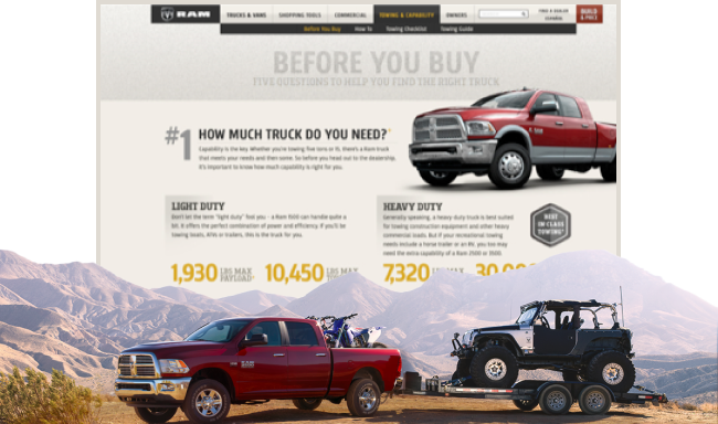 Ram Trucks Towing Guide Screenshot